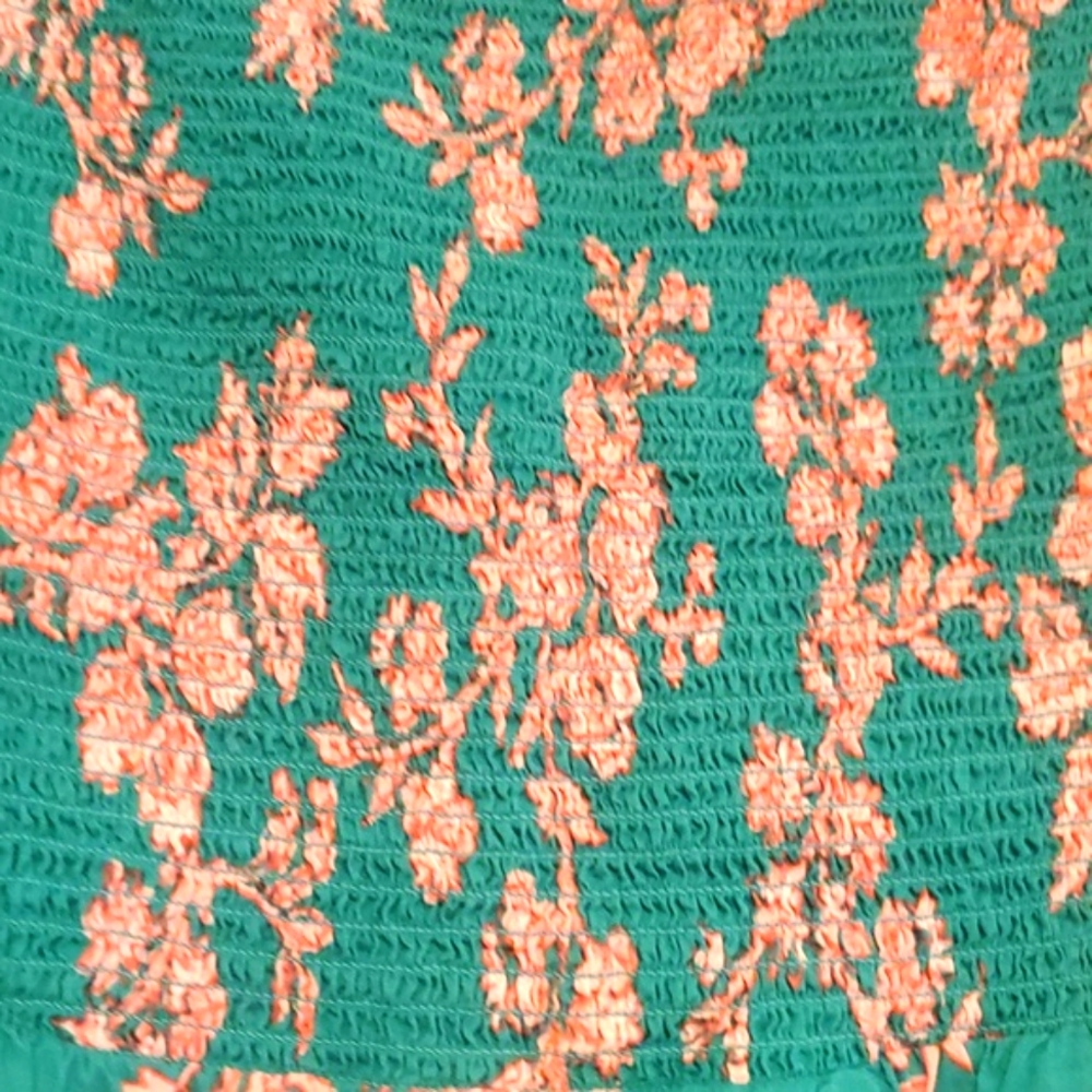 J CREW SIZE XL Floral Teal and Pink Women's Dress - Picture 3 of 15